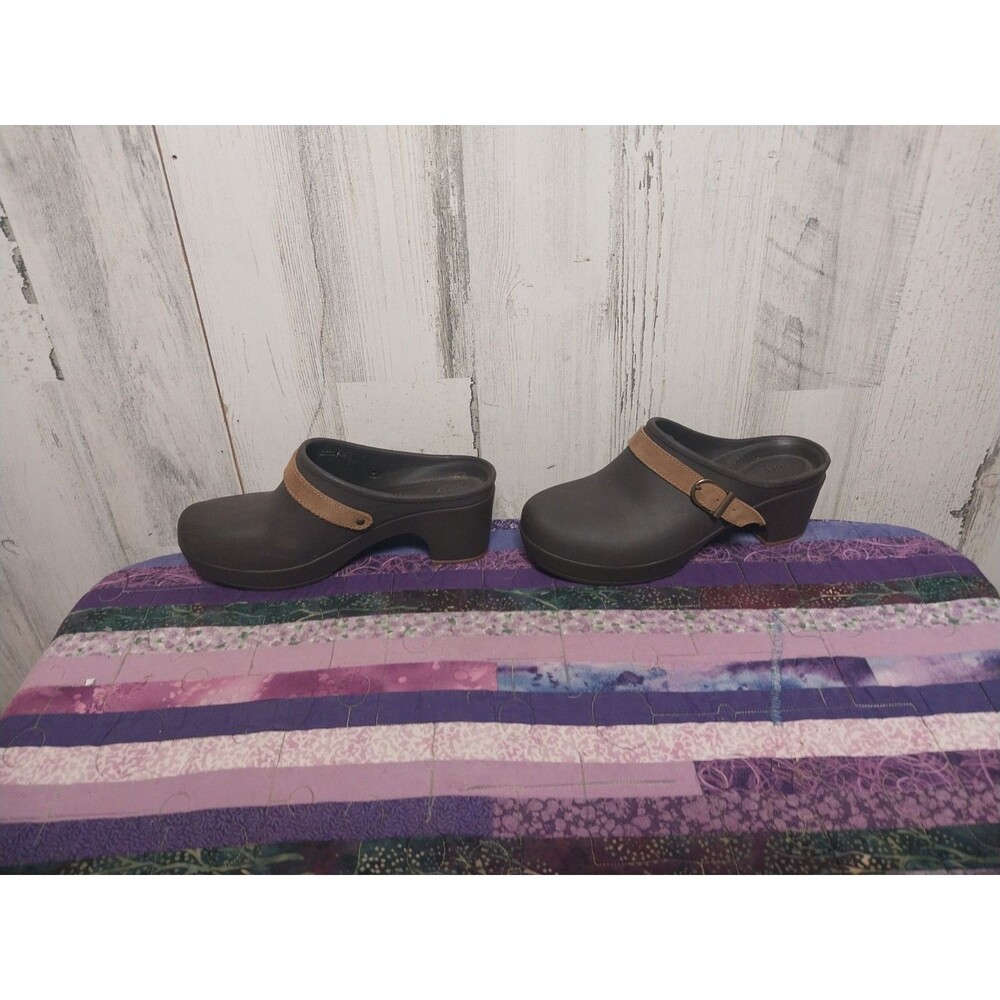 Crocs Shoes Brown Sarah Espresso Croslite Slip On Mule Clog Women's Size 6 - Picture 4 of 8